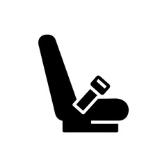 Car seat with safety belt emphasizing passenger safety and comfort