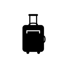 Carry-on luggage with telescopic handle on white background