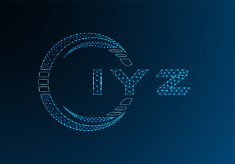 IYZ low poly letter logo vector design. IYZ lower poly logo design. Low poly logo.