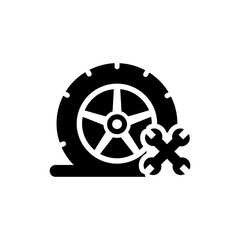 Flat Tire with Small Wrench Repair Tool