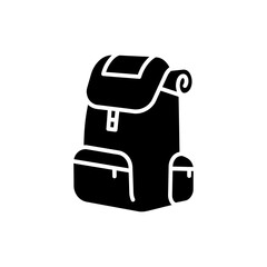 Large backpacker bag side view on white background for travel gear