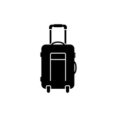 Luggage with wheels and handle visible for easy travel mobility