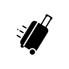 Roller Suitcase Tilted in Motion Travel Icon