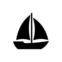 Sailboat with full wind icon showing sailing at full speed