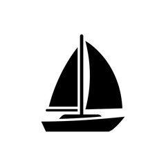 Sailboat front view with wind flowing showing sailing motion