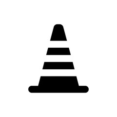 Traffic cone upright and centered on white background