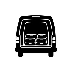 Van Interior with Stacked Bags for Transport