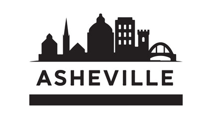 Fototapeta premium Asheville skyline icon vector silhouette