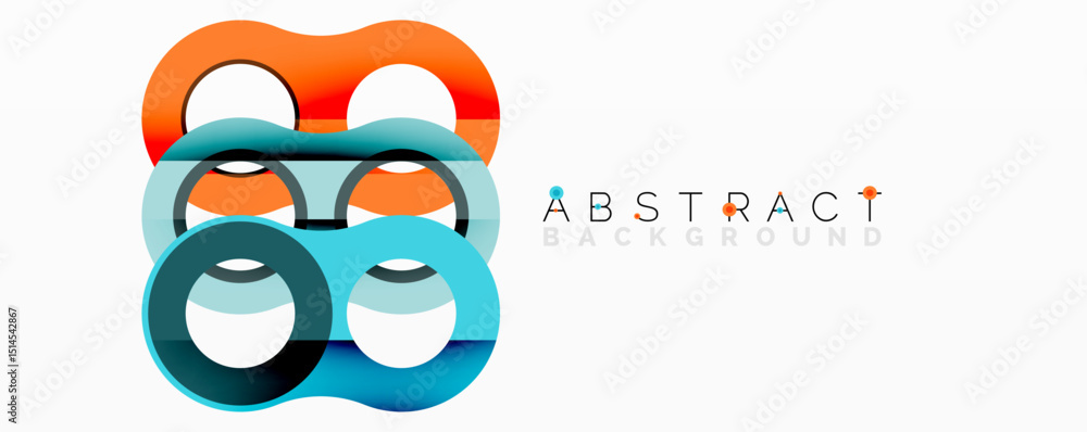 Poster abstract design features overlapping circles, vibrant colors, modern aesthetic. simple composition, 