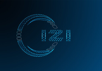 IZI low poly letter logo vector design. IZI lower poly logo design. Low poly logo.