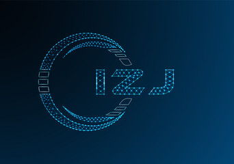 IZJ low poly letter logo vector design. IZJ lower poly logo design. Low poly logo.