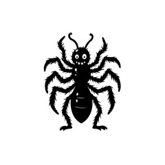 A whimsical cartoon spider illustration with exaggerated features and a playful demeanor