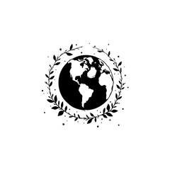 Earth day vector illustration featuring the planet surrounded by floral elements