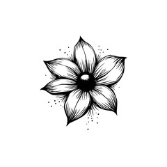 Elegant black and white floral illustration for creative projects and design applications