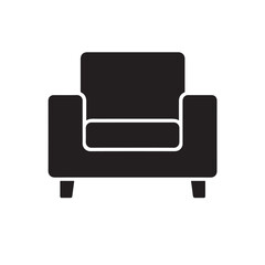 Armchair minimal icon vector silhouette