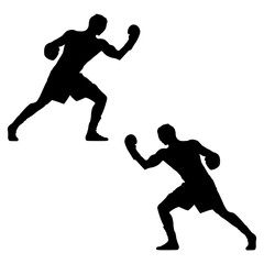 Boxing silhouette, Double Boxing set box icon, Boxing illustration, silhouette, set icon, silhouette, Boxer dogs icon