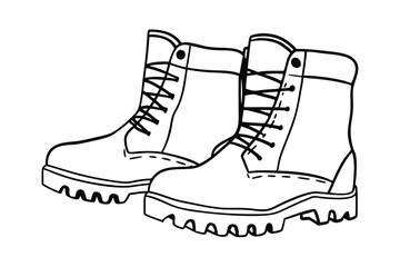 vector illustration of working boots