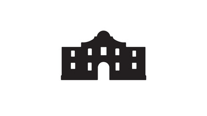 The Alamo building icon silhouette vector