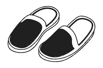 Flip flops icon. Summer beach slippers. Black silhouette. Top view in front. Vector simple flat graphic illustration. Isolated object on a white backgroun
