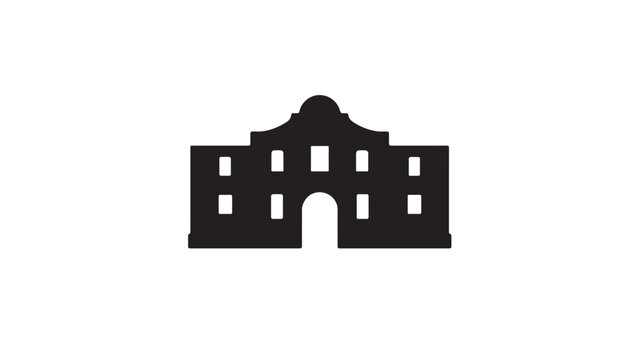 The Alamo building icon silhouette vector