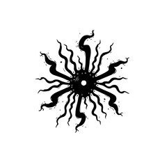 Abstract cosmic entity or otherworldly creature illustration with dynamic tentacles