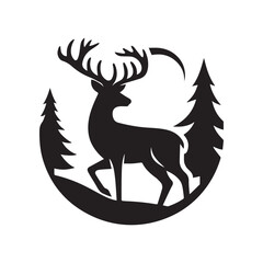 Fototapeta premium deer silhouette vector illustration