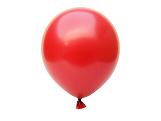 Bright red balloon floating gracefully against a transparent or white background perfect for celebrations, parties, and festive decorations at any event during the day or night.
