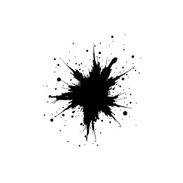 Monochrome abstract ink splater design for artistic creative background projects