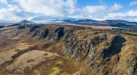 Aerial view of the Clints or Dromore and Cairnsmore of Fleet, Galloway Hills, near Gatehouse of Fleet, Dumfries & Galloway, Scotland
