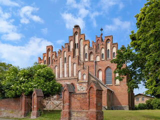 Fototapeta premium The village church in the stork village of Linum, Ostprignitz-Ruppin district, Brandenburg state - Germany