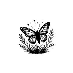 Elegant butterfly illustration with floral design for nature-inspired projects