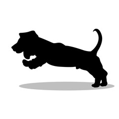 Basset Hound silhouette, Double Basset Hound set box icon, Basset Hound illustration, silhouette, set icon, silhouette, Basset Hound icon