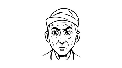 old person face vector illustration