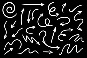  arrow doodles set on blackboard