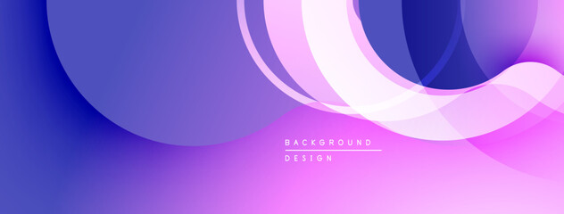 Abstract background features flowing curves, gradients. Purple, pink hues dominate design. Minimalist aesthetic, modern feel.