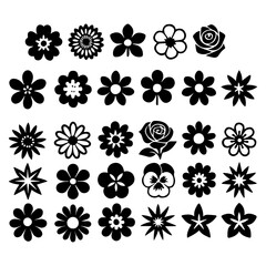 Flower icon collection, vector illustration
