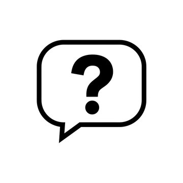 recommend clip art: Outline speech bubble with bold question mark symbol
