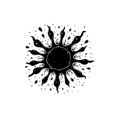 Monochrome illustration featuring a striking abstract design, ideal for minimalistic art