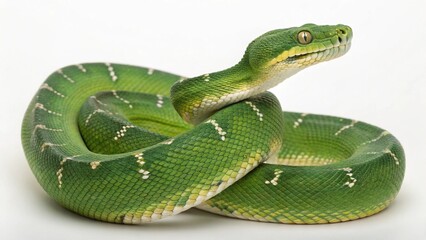 Naklejka premium Emerald Tree Boa on studio background