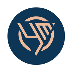 Creative simple Initial Monogram YM Logo Designs.
