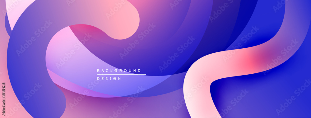 Aufkleber Abstract fluid shapes, vibrant colors blend. Smooth gradients create dynamic composition. Modern design element for backgrounds.