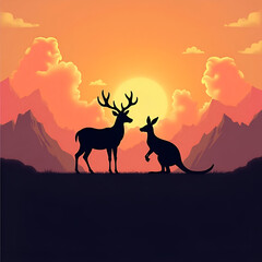 sunset in the desert