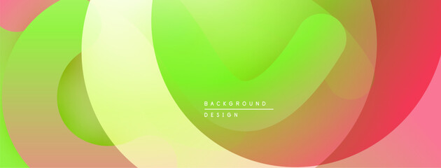 Abstract background. Smooth gradients blend green, yellow, red hues. Minimalist design evokes fluidity, modern aesthetic.