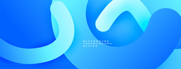 Abstract blue waves create dynamic backdrop. Smooth gradients suggest movement, depth. Modern design element for digital projects.