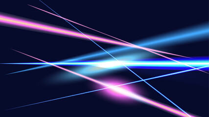 Motion lighting effects. Fast high speed lines. Abstract light trails. Banner design web page poster.