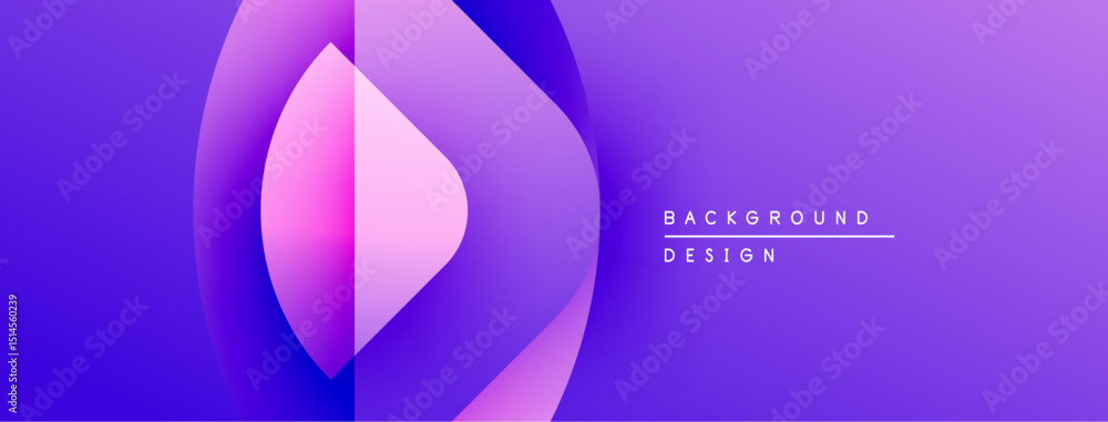 Aufkleber Abstract purple background. Overlapping shapes create dynamic visual effect. Modern design elements present smooth gradients.
