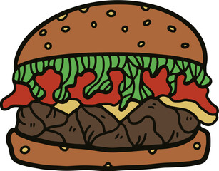 burger and pizza illustration