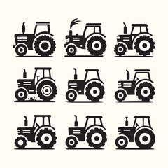 Tractor icon set