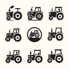 Tractor icon set