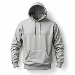 Gray Hoodie Apparel Mockup on White Background for Clothing Design
